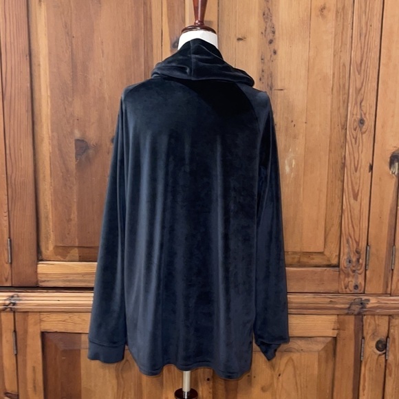 32 Degrees HEAT Charcoal Gray Cowl Neck Velour Sweater Sz. L - Picture 4 of 5